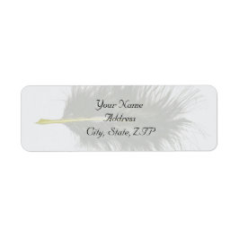 Goud en Wit Marabou Feather Retouradres Etiket