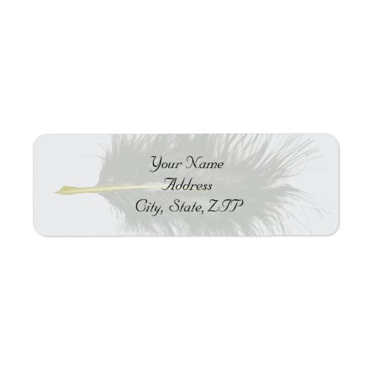 Goud en Wit Marabou Feather Retouradres Etiket (Voorkant)