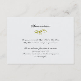 Goud en wit Marabou Feather Wedding Insert Informatiekaartje