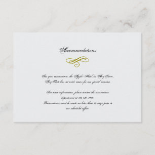 Goud en wit Marabou Feather Wedding Insert Informatiekaartje