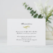 Goud en wit Marabou Feather Wedding Insert Informatiekaartje (Staand voorkant)