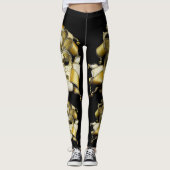 Goud en wit Mardi Gras Mask Leggings (Voorkant)