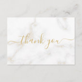 Goud en wit marmer-effect, bedankt de klant informatiekaartje (Voorkant)