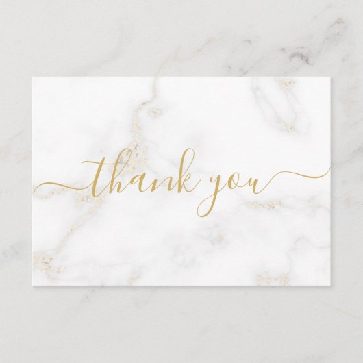 Goud en wit marmer-effect, bedankt de klant informatiekaartje (Voorkant)