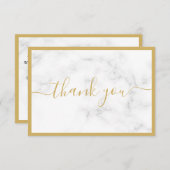 Goud en wit marmer effect korting dank u informatiekaartje (Voorkant / Achterkant)