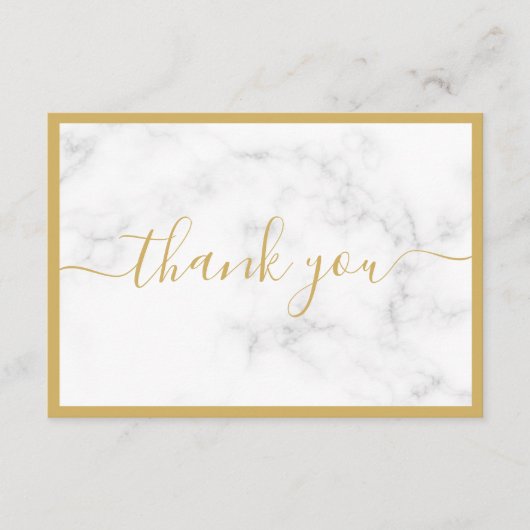 Goud en wit marmer effect korting dank u informatiekaartje (Voorkant)