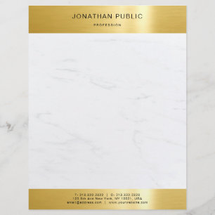 Goud en wit marmer Elegante moderne Sjabloon Briefhoofd