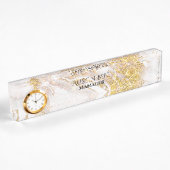 Goud en wit marmer gepersonaliseerd naambordje