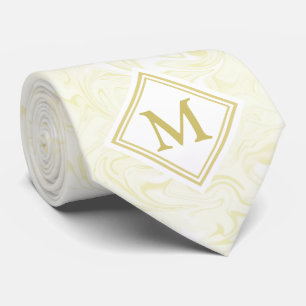 Goud en wit marmer met Diamond Monogram Stropdas