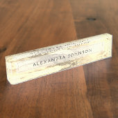 Goud en Wit Marmer Professioneel Modern Naambordje (Zijkant)