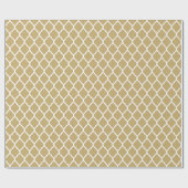 Goud en wit Marokkaans Quatrefoil Cadeaupapier (Vlak)