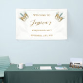 Goud en wit masker Masquerade Party Verjaardag Spandoek (Beurs)