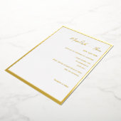 Goud en wit - minimale legante bruiloft - Folie In Folie Uitnodiging (Gedraaid)