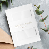 Goud en wit minimale script bruiloft uitnodiging uitnodigingen wikkel