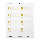 Goud en wit | Modern adres voor retournering Etiket (Full Sheet)