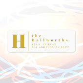 Goud en wit | Modern adres voor retournering Etiket