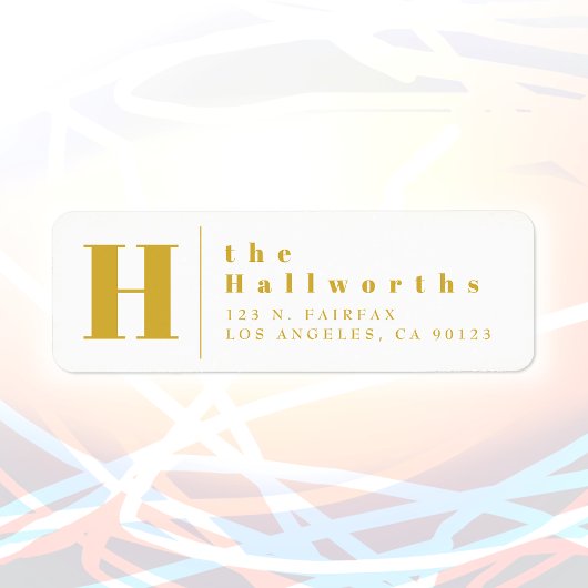 Goud en wit | Modern adres voor retournering Etiket