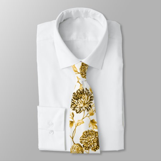 Goud en wit modern  botanisch heilzaam stropdas (Gebonden)