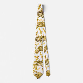 Goud en wit modern  botanisch heilzaam stropdas