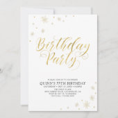 Goud en wit | Modern Chic 55th Birthday Party Kaart (Voorkant)
