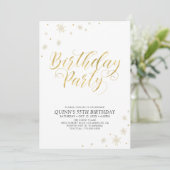 Goud en wit | Modern Chic 55th Birthday Party Kaart (Staand voorkant)