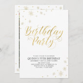 Goud en wit | Modern Chic 55th Birthday Party Kaart (Voorkant / Achterkant)