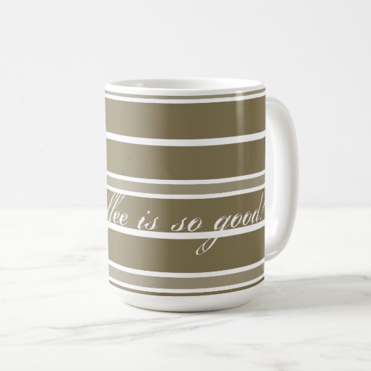 Goud en wit modern koffiemok (Voorkant rechts)