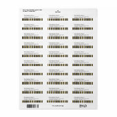 Goud en wit, modern stripe etiket (Full Sheet)