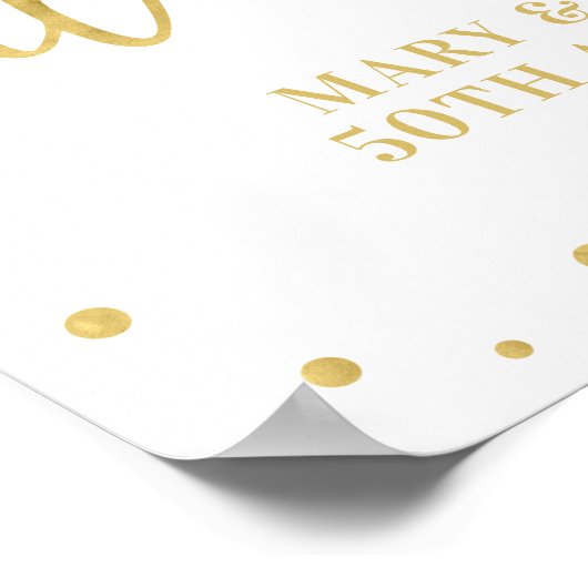 Goud en wit | Moderne Confetti — Welkomstnaam Poster (Hoek)