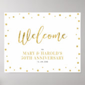 Goud en wit | Moderne Confetti — Welkomstnaam Poster (Voorkant)