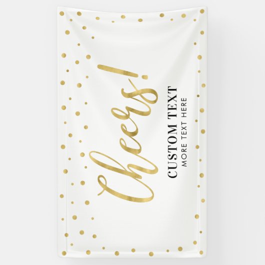 Goud en wit | Moderne kasten Alle gelegenheden Spandoek (Verticaal)