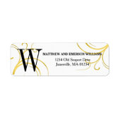 Goud en wit Monogram Retouradres Labels (Voorkant)