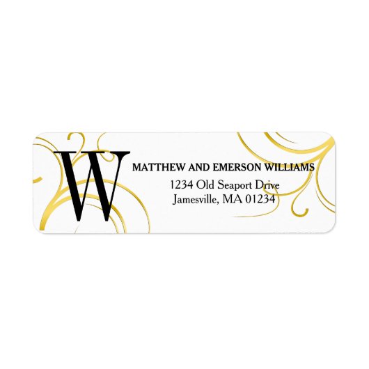 Goud en wit Monogram Retouradres Labels (Voorkant)