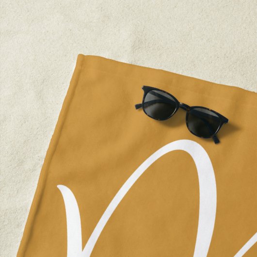 Goud en wit Mr en Mrs Custom Strandlaken (In situ)