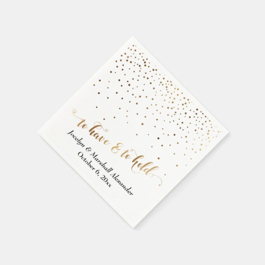 Goud en wit om te hebben & om harten Confetti te h Servet (Hoek)