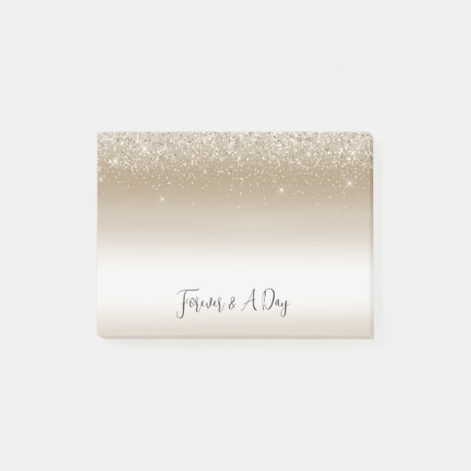 Goud en wit Ombre Glitter Glitter Post-it® Notes (Voorkant)
