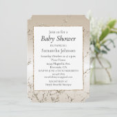 Goud en Wit Ombre Glitter Marmer Kaart (Staand voorkant)