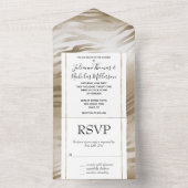 Goud en wit Ombre Zebra Dierenprint All In One Uitnodiging (Binnen)