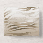 Goud en wit Ombre Zebra Dierenprint All In One Uitnodiging (Achterkant)