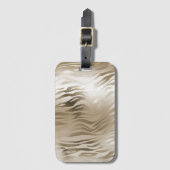 Goud en wit Ombre Zebra Dierenprint Bagagelabel (Voorkant (verticaal))