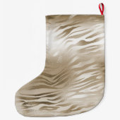 Goud en wit Ombre Zebra Dierenprint Grote Kerstsok (Achterkant)