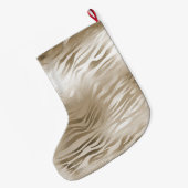 Goud en wit Ombre Zebra Dierenprint Grote Kerstsok (Achterkant (Hangend))