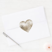 Goud en wit Ombre Zebra Dierenprint Hart Sticker (Envelop)