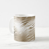 Goud en wit Ombre Zebra Dierenprint Koffiemok (Voorkant links)