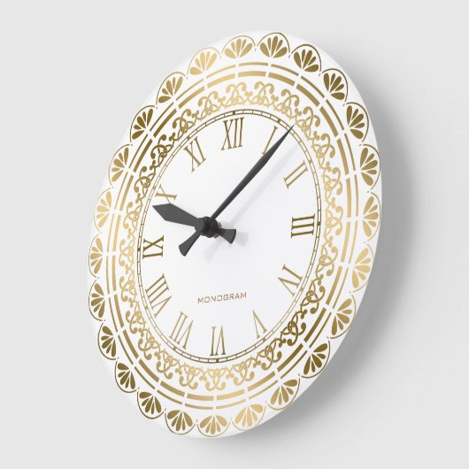 Goud en wit ontwerp grote klok (Hoek)