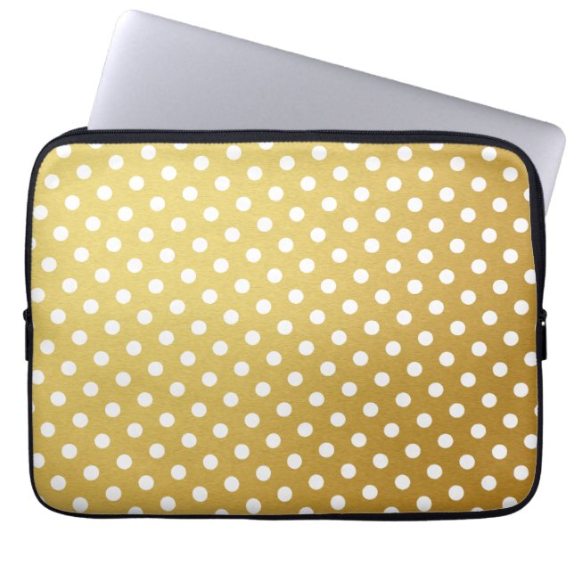Goud en wit opberghoes voor pooldop laptop sleeve (Voorkant)
