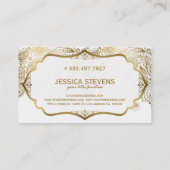 Goud en wit Paisley Kant Visitekaartje (Achterkant)