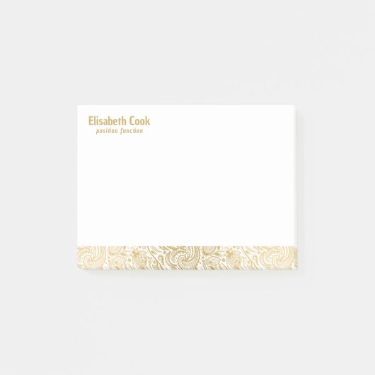 Goud en wit  paisley post-it® notes (Voorkant)