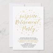 Goud en wit | Pensioneringspartij voor moderne ond Kaart (Voorkant)