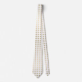 Goud en wit polka-punt naadloos patroon stropdas (Voorkant)